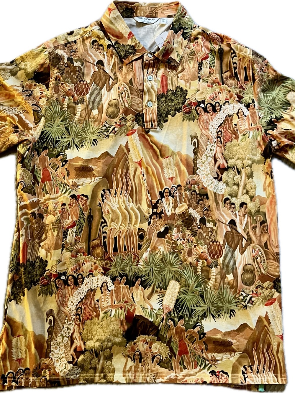 Tori Richard x Eugene Savage Island Scene Polo w/ Tradewind Technology